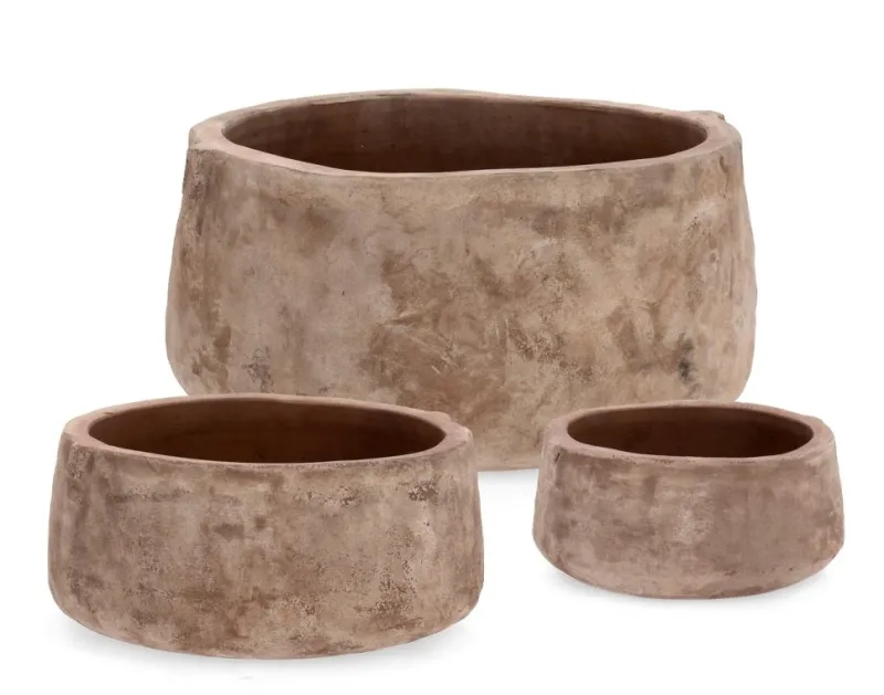 Discount Bizzotto SET3 P.VASO MINH TONDO TERRACOTTA BRUNIT