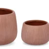 Discount Bizzotto SET3 P.VASO RIBBED BOMB TERRACOTTA ALTO