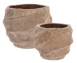 Hot Bizzotto SET2 P.VASO TEIDE BASS TERRACOTTA BRUNIT