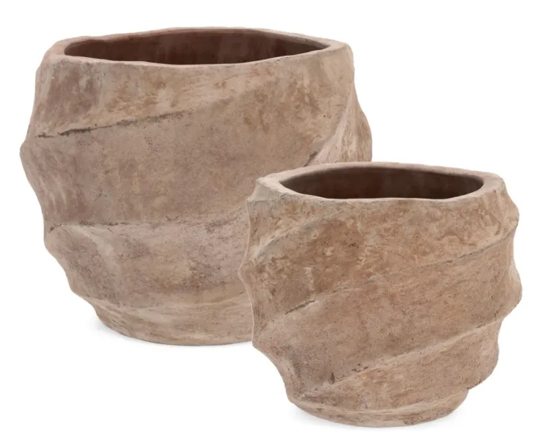 Hot Bizzotto SET2 P.VASO TEIDE BASS TERRACOTTA BRUNIT