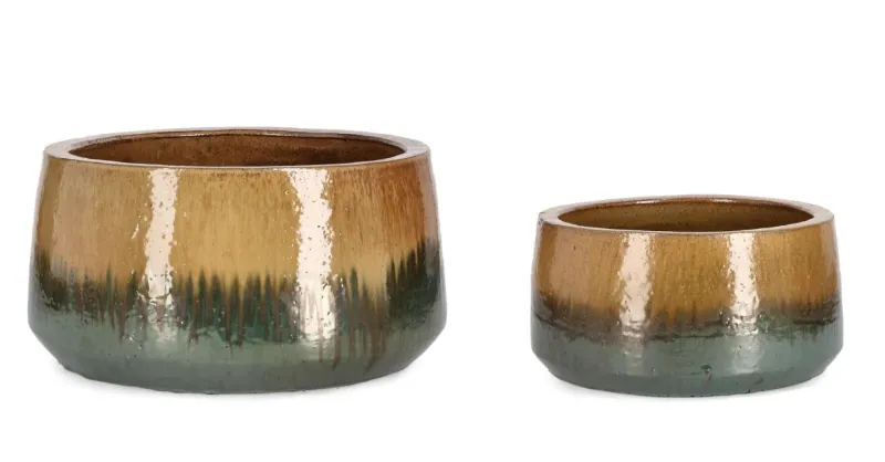 Discount Bizzotto SET2 P.VASO THRAN BASSO MELANGE OCRA