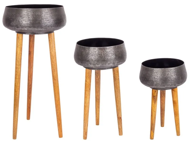 Best Bizzotto SET3 P.VASO VARANASI TREPPIEDE TO NERO