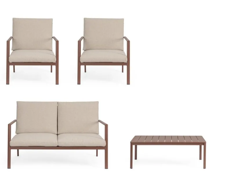 Outlet Bizzotto SET4 SALOTTO C-C KONNOR BARN
