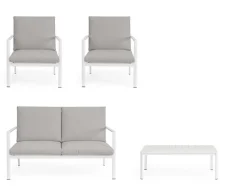 New Bizzotto SET4 SALOTTO C-C KONNOR BIANCO CX21