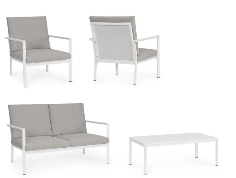 New Bizzotto SET4 SALOTTO C-C KONNOR BIANCO CX21