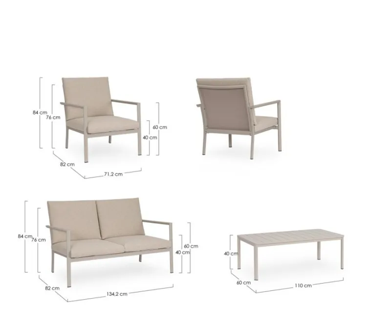 Hot Bizzotto SET4 SALOTTO C-C KONNOR RASTIN