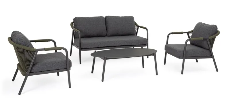 New Bizzotto SET4 SALOTTO C-C MIRAVET ANT/VERDE