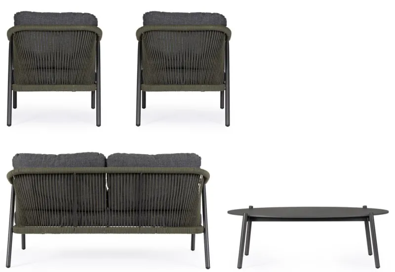 New Bizzotto SET4 SALOTTO C-C MIRAVET ANT/VERDE