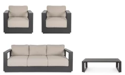 Outlet Bizzotto SET4 SALOTTO C-C MOSES ANTRACITE YK13