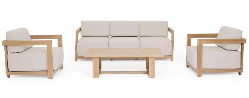 Outlet Bizzotto SET4 SALOTTO IN ALLUMINIO NATURALE- THESEUS