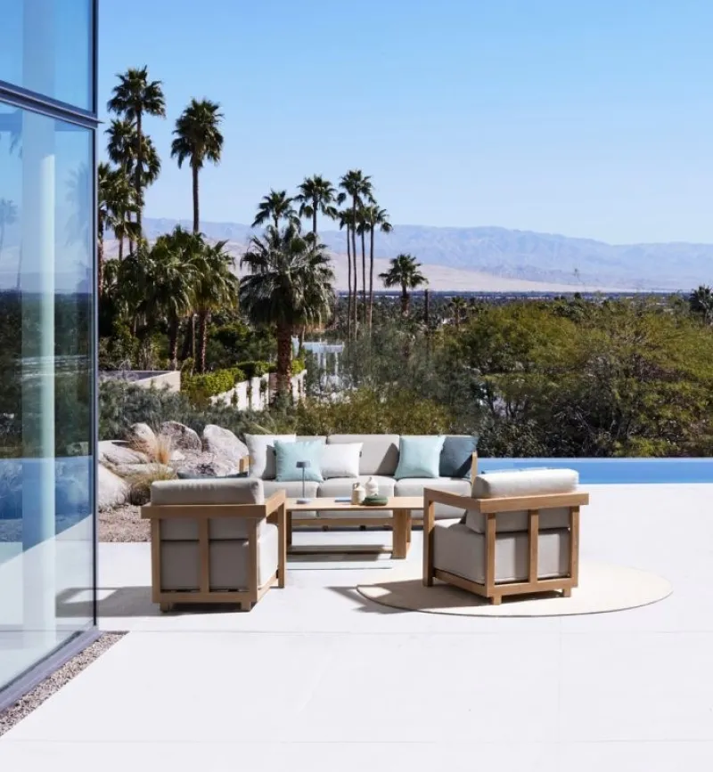 Outlet Bizzotto SET4 SALOTTO IN ALLUMINIO NATURALE- THESEUS