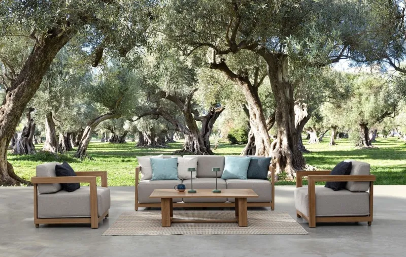 Outlet Bizzotto SET4 SALOTTO IN ALLUMINIO NATURALE- THESEUS