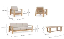 Hot Bizzotto SET4 SALOTTO IN ALLUMINIO NATURALE- BALTIC