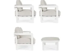 Sale Bizzotto SET4 SALOTTO IN CORDA PER ESTERNO BIANCO WG20 - PRESLEY