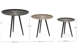 Best Bizzotto SET3 TAVOLINI IN ALLUMINIO - TAHIR