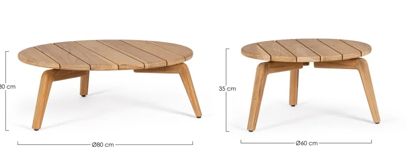 New Bizzotto SET2 TAVOLINO EULARIA D60-D80