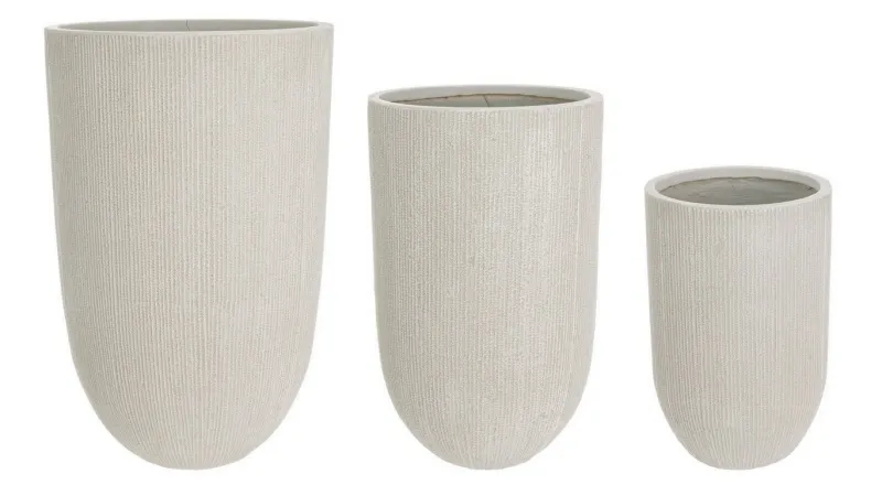 Clearance Bizzotto SET3 VASO BRUSH TO ALTO BEIGE
