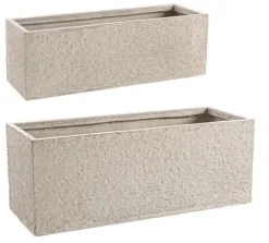 New Bizzotto SET2 VASO ROCCIA RETT BASSO SABBIA