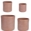 Discount Bizzotto SET4 VASO TRESSAGE CIL TERRACOTTA
