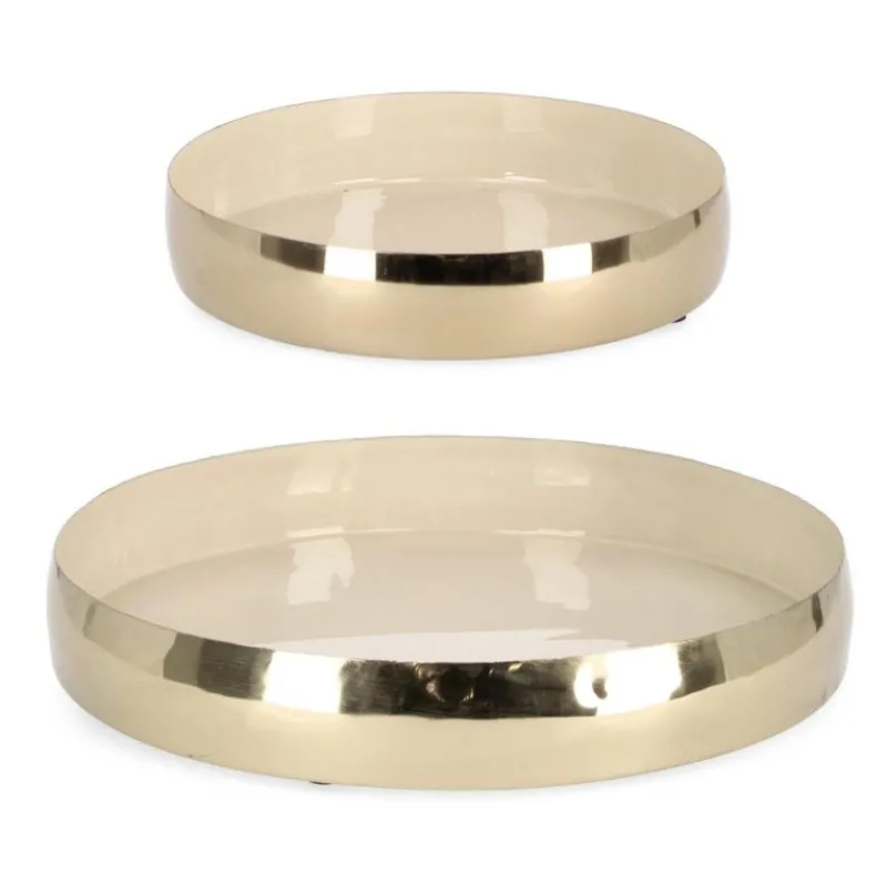 Bizzotto SET2 VASSOIO DECORATIVO VELMA TO ORO BEI