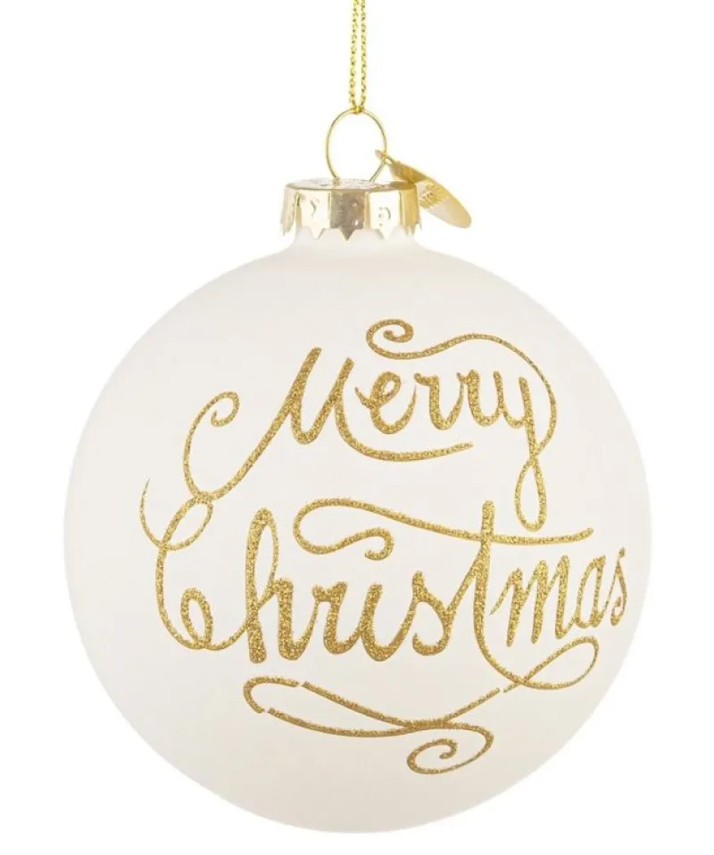 Best Bizzotto SFERA VT MERRY CHRISTMAS BIANCO D80