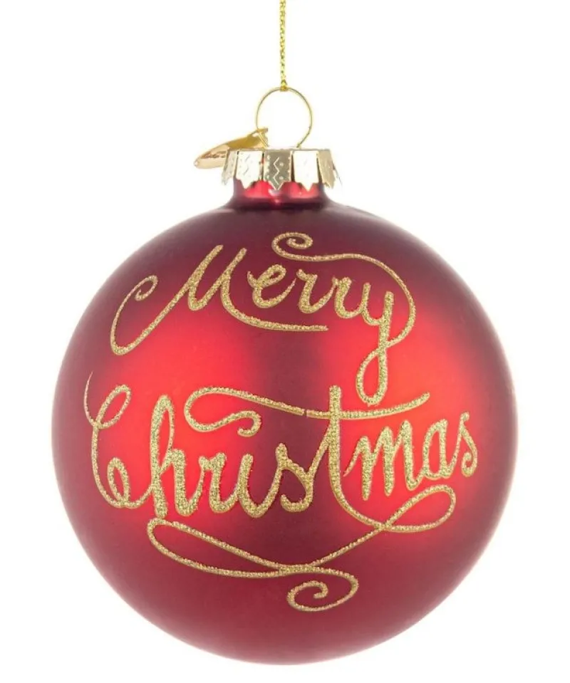 Discount Bizzotto SFERA VT MERRY CHRISTMAS ROSSO D80