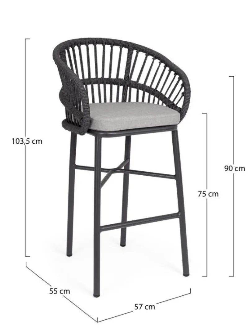 Best Bizzotto SGABELLO BAR C-C ODIVELAS ANTRACITE