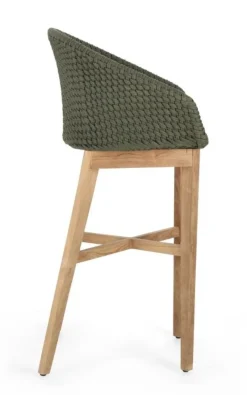 Bizzotto SGABELLO BAR IN CORDA PER ESTERNO VERDE - COACHELLA