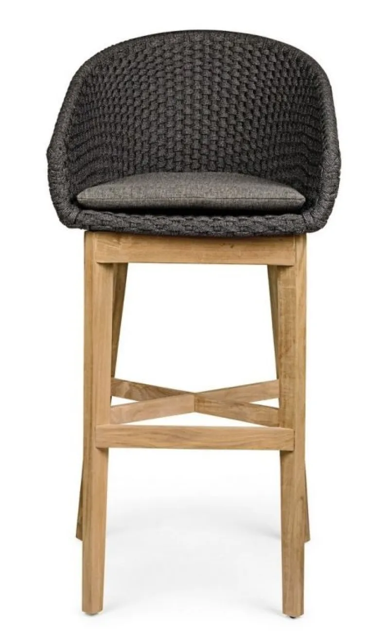 New Bizzotto SGABELLO BAR IN CORDA PER ESTERNO ANTRACITE - COACHELLA