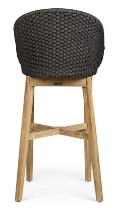 New Bizzotto SGABELLO BAR IN CORDA PER ESTERNO ANTRACITE - COACHELLA