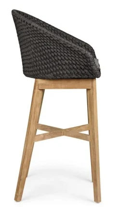 New Bizzotto SGABELLO BAR IN CORDA PER ESTERNO ANTRACITE - COACHELLA