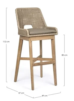 Discount Bizzotto SGABELLO BAR IN CORDA PER ESTERNO TOROTRA - HESPERIA