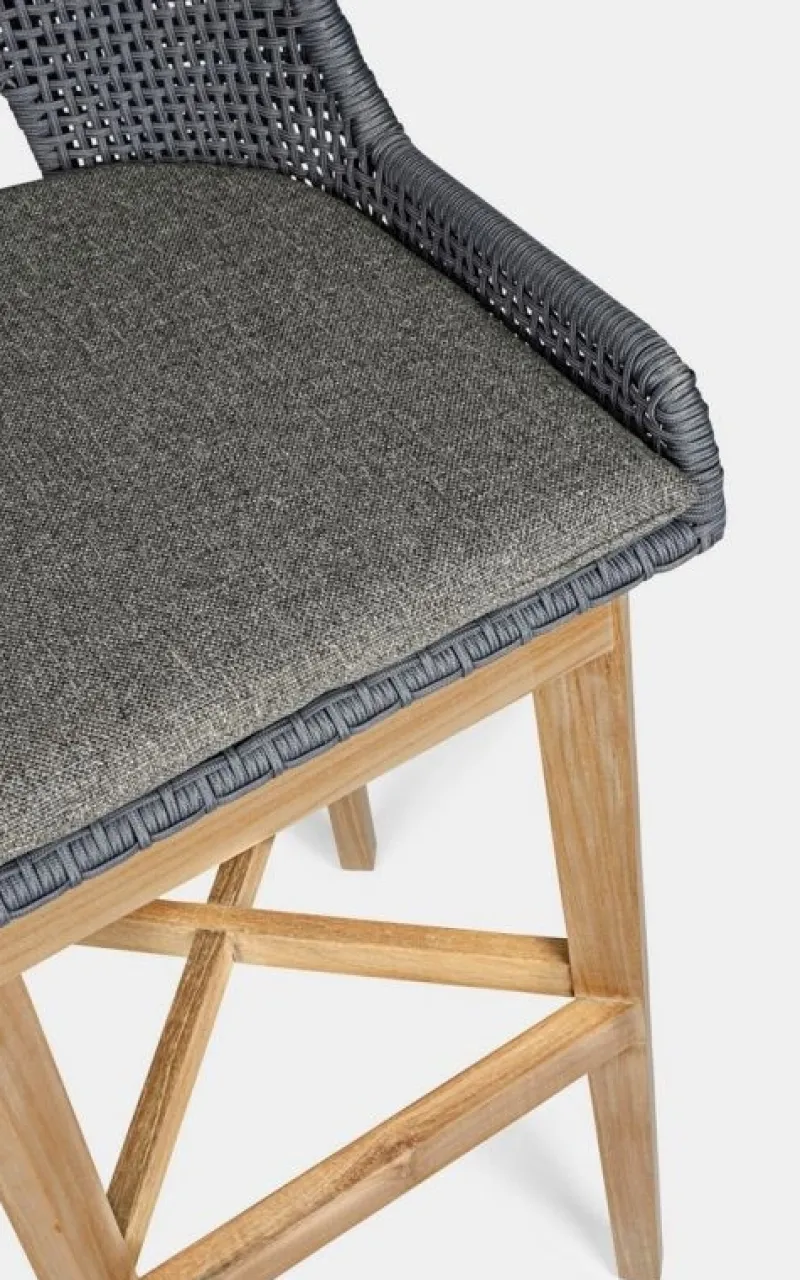 New Bizzotto SGABELLO BAR IN CORDA PER ESTERNO COLOR ARDESIA - HESPERIA