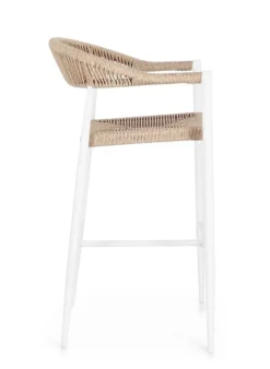 Outlet Bizzotto SGABELLO BAR JANDIA BIANCO/BEIGE