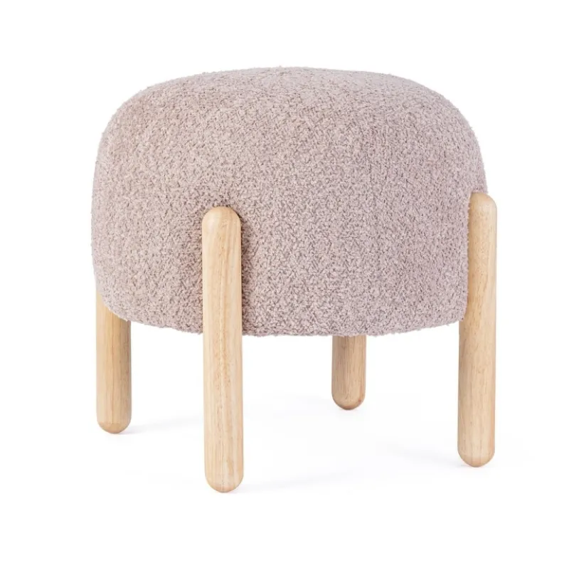 Hot Bizzotto SGABELLO EFFETTO BOUCLE' ROSA ANTICO - DAYLA