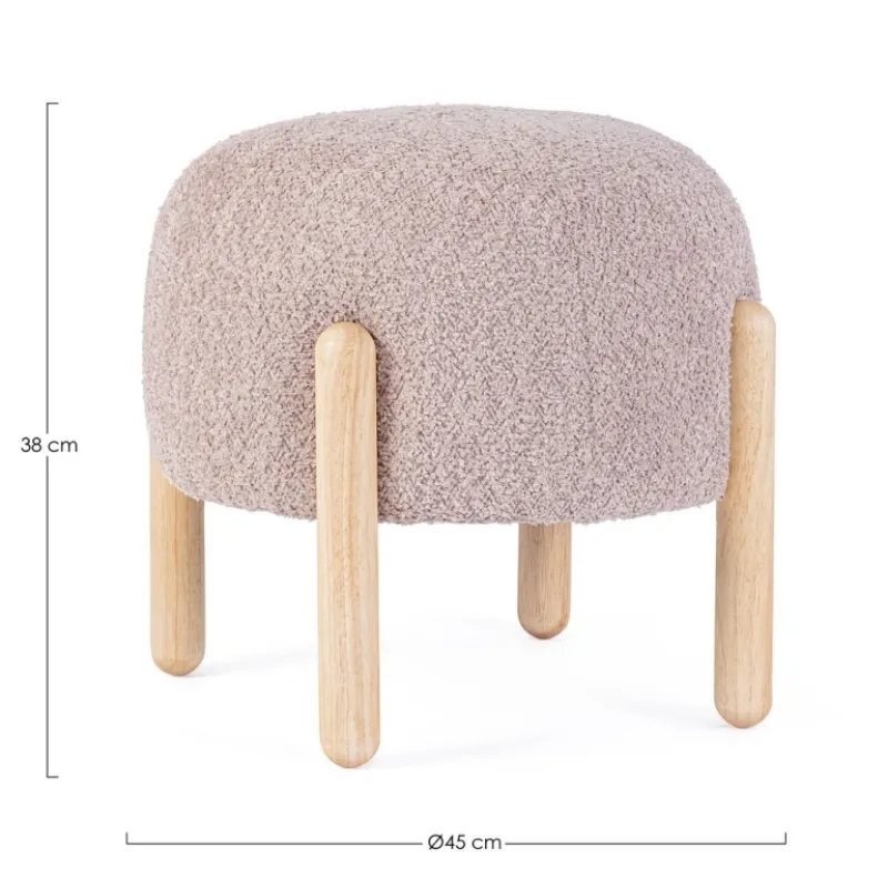 Hot Bizzotto SGABELLO EFFETTO BOUCLE' ROSA ANTICO - DAYLA