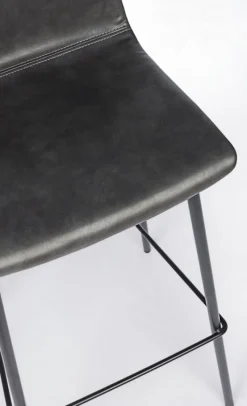 Clearance Bizzotto SGABELLO IN ECOPELLE ANTRACITE - KYRA