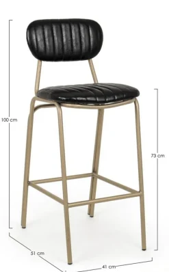 Discount Bizzotto SGABELLO IN ECOPELLE NERO - ADDY