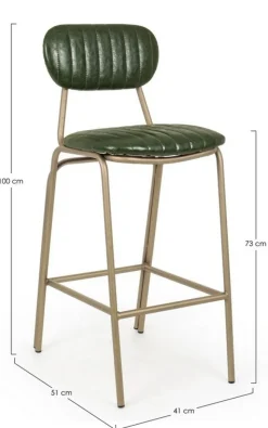 Hot Bizzotto SGABELLO IN ECOPELLE VERDE SCURO - ADDY