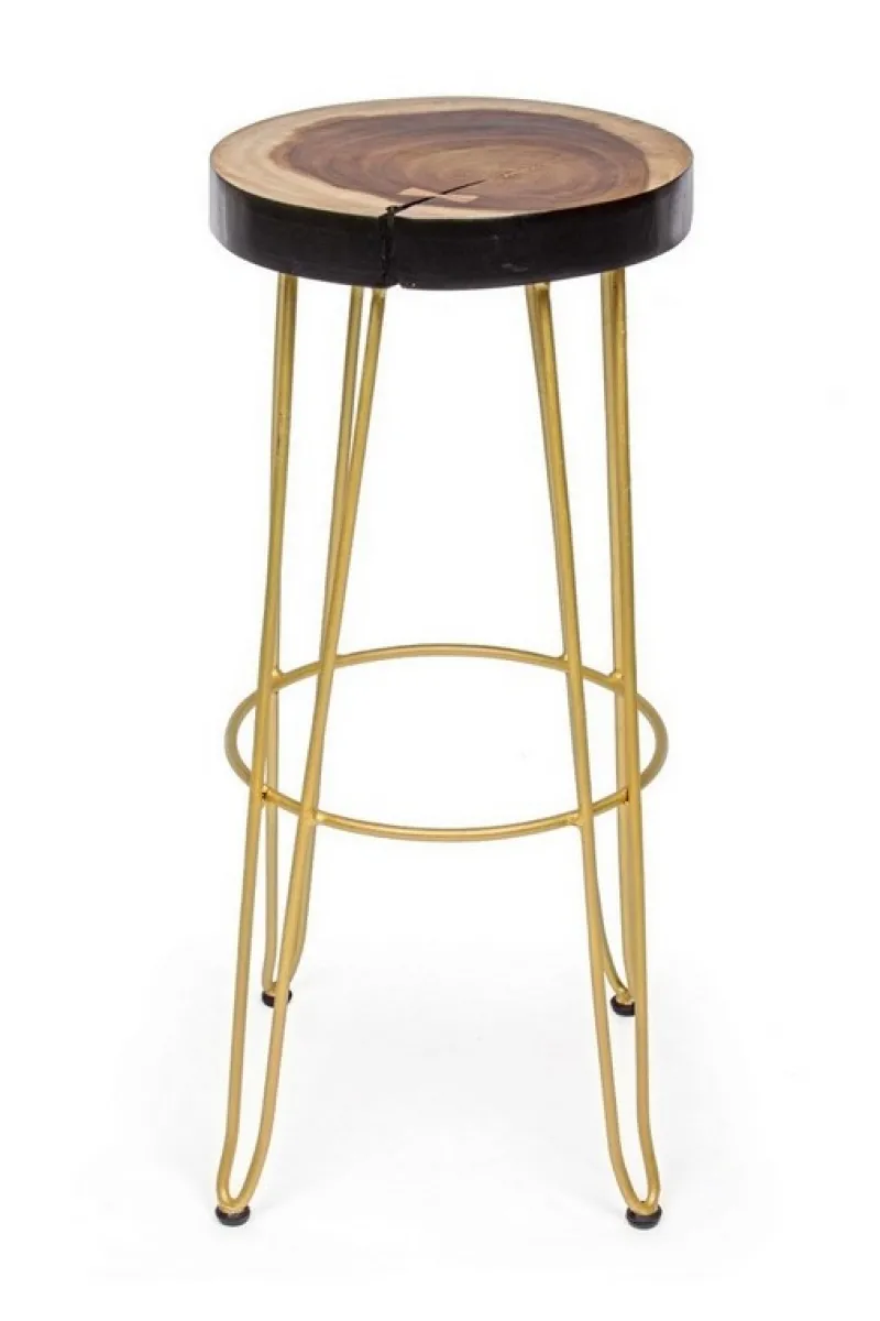 New Bizzotto SGABELLO IN LEGNO COLOR ORO - RAKEL