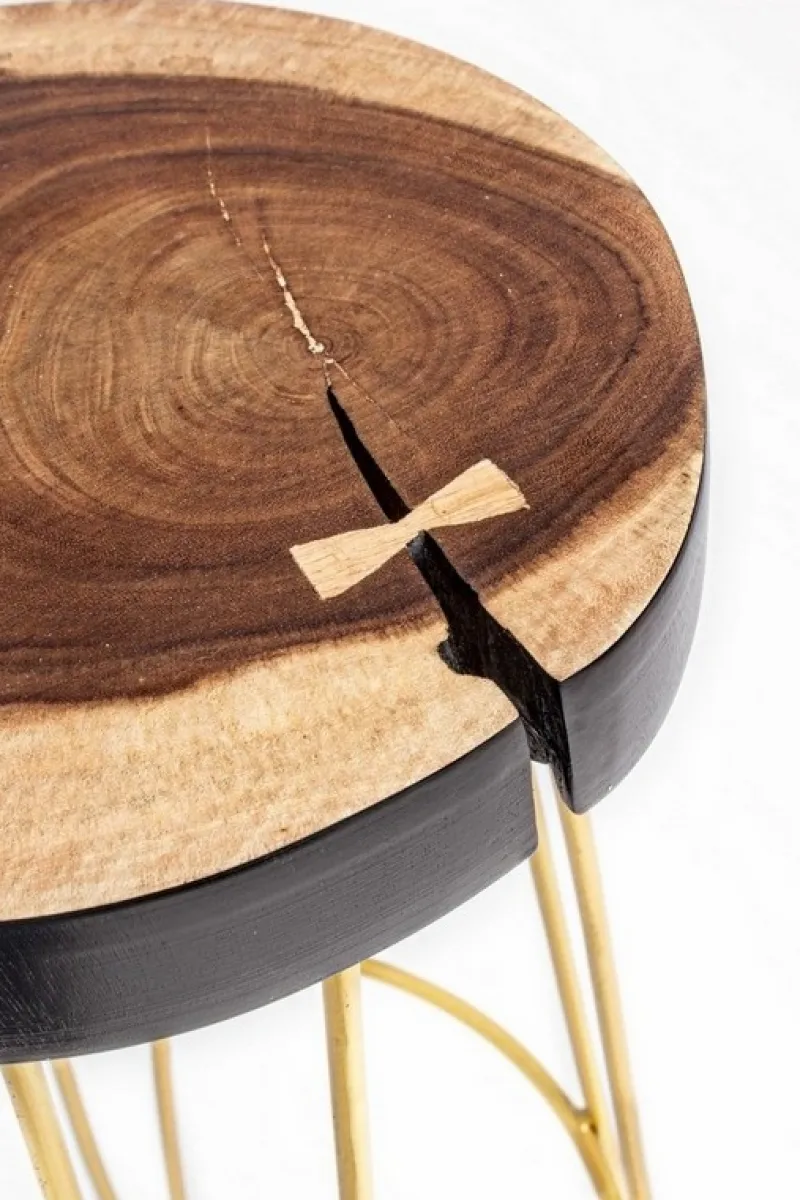 New Bizzotto SGABELLO IN LEGNO COLOR ORO - RAKEL