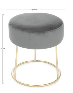 Discount Bizzotto SGABELLO IN VELLUTO GRIGIO - CLARISSA