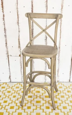 Hot Bizzotto SGABELLOBAR IN LEGNO GRIGIO NATURALE - CROSS