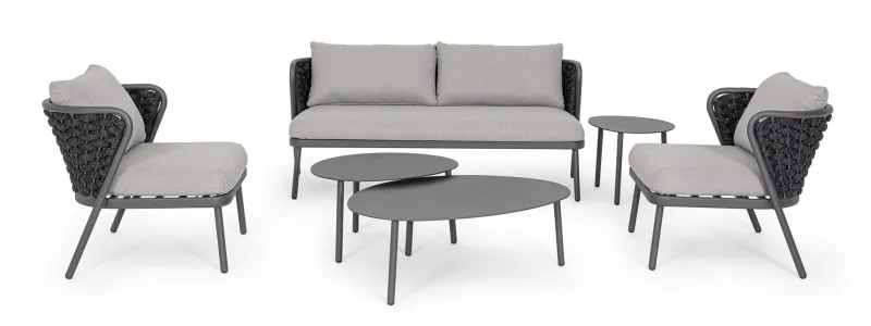 Clearance Bizzotto TAVOLINO IN ALLUMINIO ANTRACITE QS22 - SPARKY