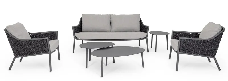 Clearance Bizzotto TAVOLINO IN ALLUMINIO ANTRACITE QS22 - SPARKY