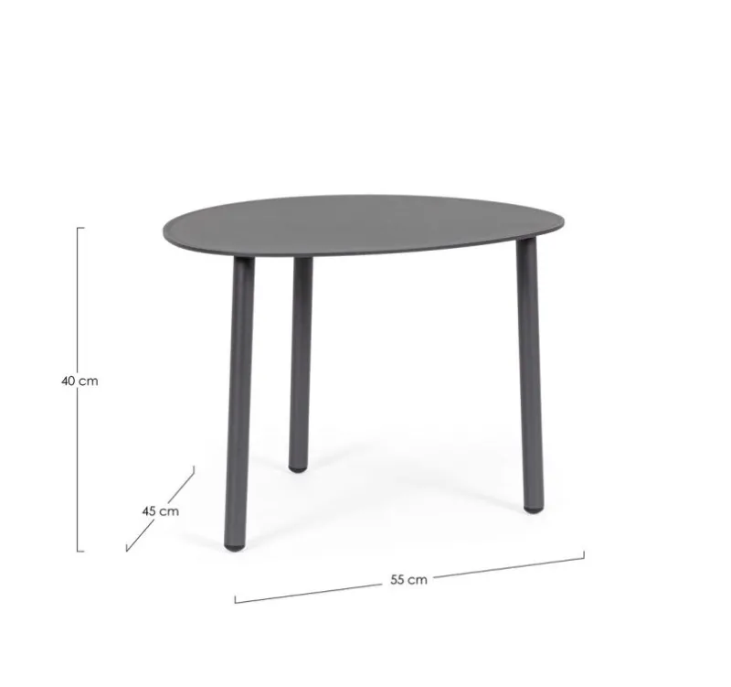 Clearance Bizzotto TAVOLINO IN ALLUMINIO ANTRACITE QS22 - SPARKY