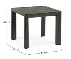 Best Bizzotto TAVOLINO IN ALLUMINIO ANTRACITE GK52 - CRUISE