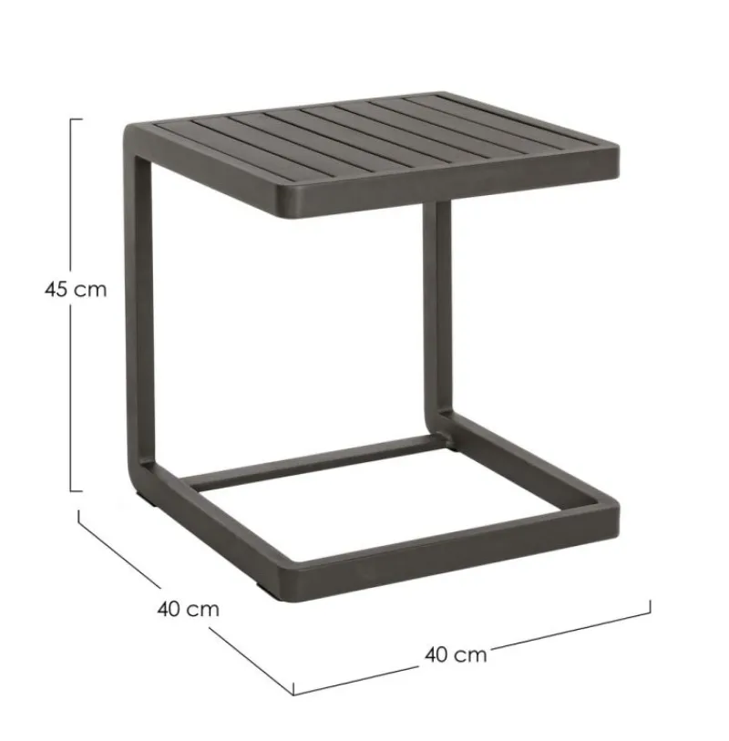 Clearance Bizzotto TAVOLINO IN ALLUMINIO ANTRACITE CX23 - KONNOR