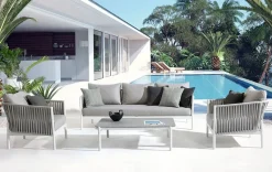 Online Bizzotto TAVOLINO IN ALLUMINIO BIANCO WG20 - FLORENCIA