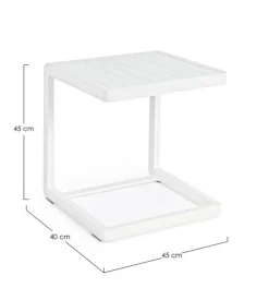 Discount Bizzotto TAVOLINO IN ALLUMINIO BIANCO CX21 - KONNOR